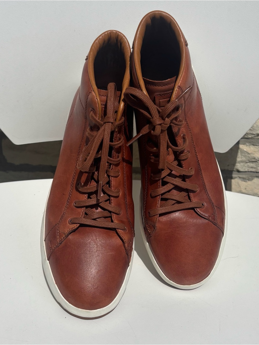 Cole Haan Grand Os Brown Leather Chukka Boot with White Cupsole